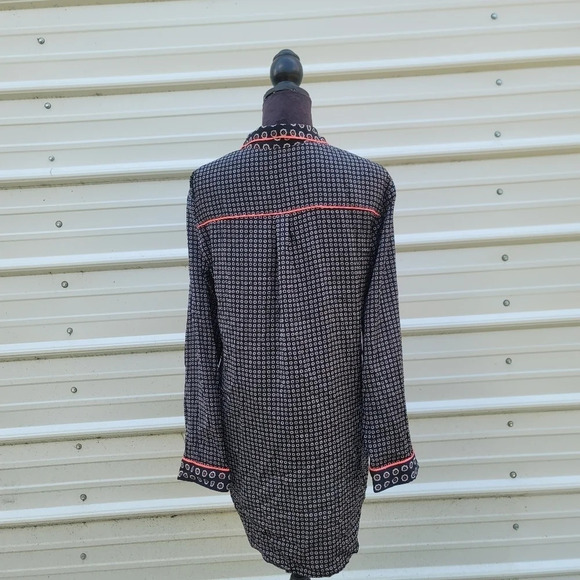 Juicy Couture Navy & Pink Long Sleeve Collared Button Front Sleep Night Shirt M - Picture 4 of 9